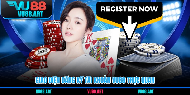 Giao diện đăng ký tài khoản VU88 trực quan